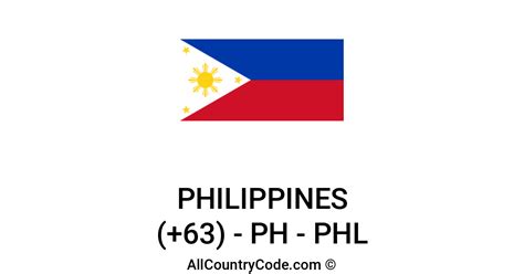 Philippines Country Code 63 Country Code PH.